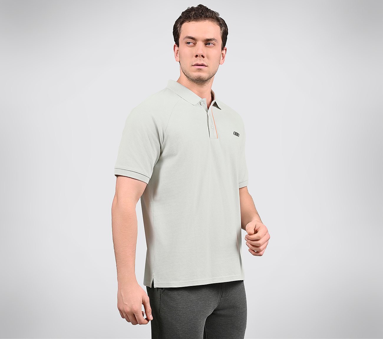 OASIS TIPPING POLO, GREY/LAVENDER Apparels Left View