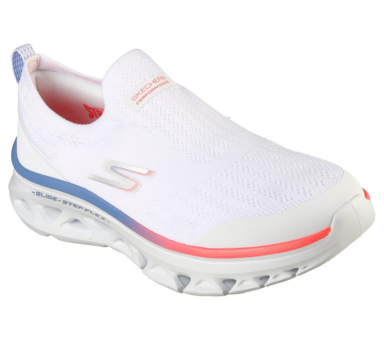 GO RUN GLIDE-STEP FLEX - ZULA, WHITE/MULTI Footwear Right View