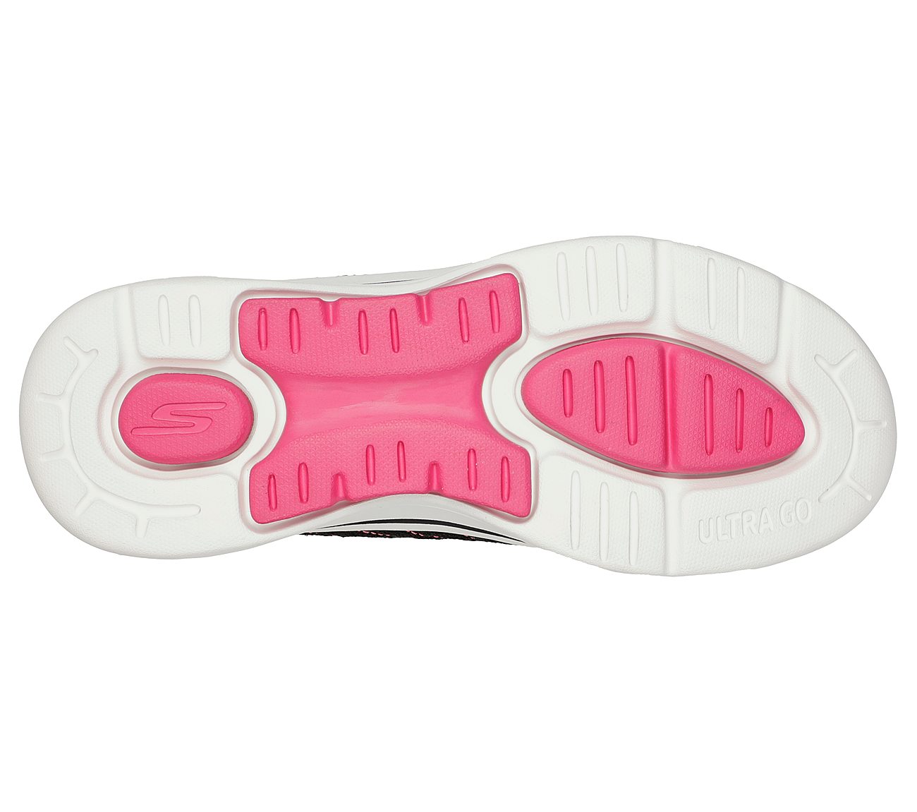 GO WALK ARCH FIT-TRUE VISION, BLACK/PINK Footwear Bottom View