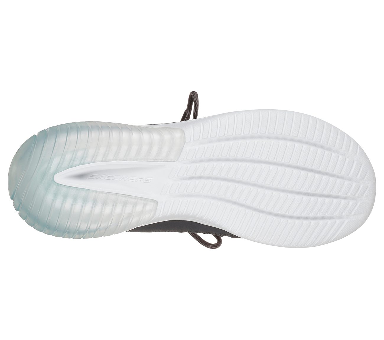 SKECH-AIR ULTRA FLEX-LITE BRE, CHARCOAL/AQUA Footwear Bottom View