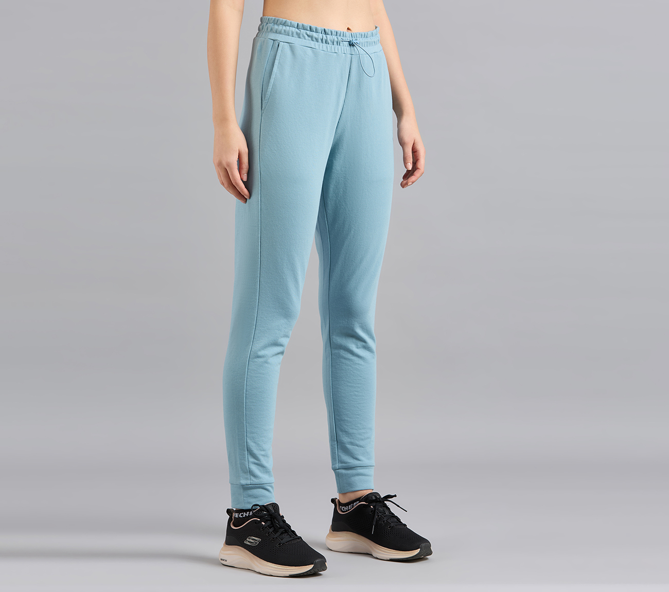 BASIC FIT BRANDED JOGGER, GRAY/AQUA/PINK Apparels Bottom View