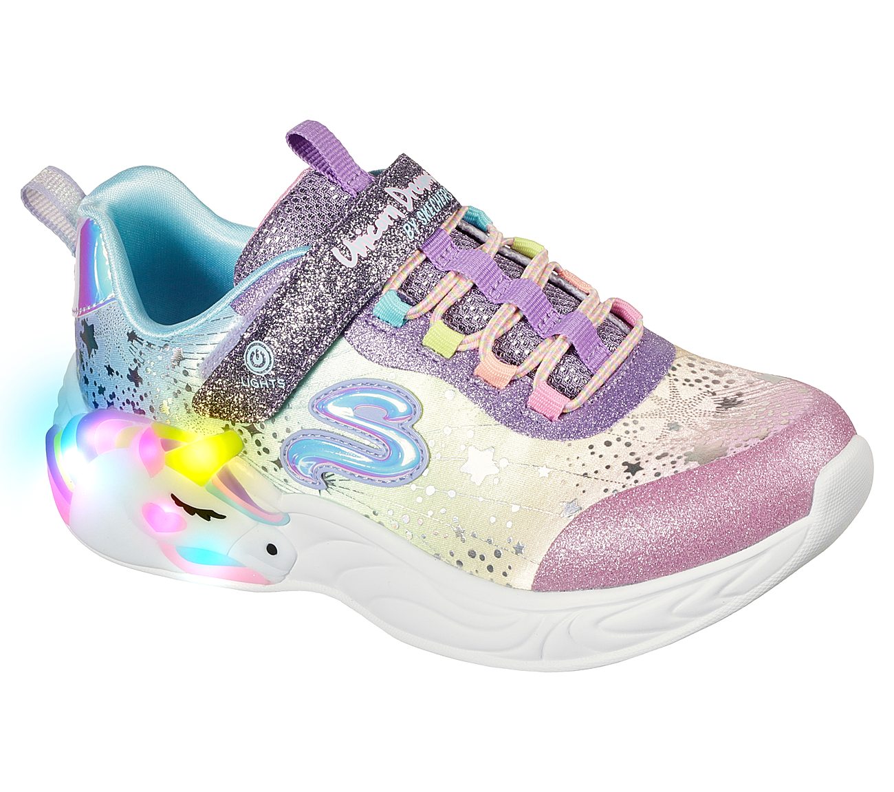 UNICORN DREAMS, PURPLE MULTI Footwear Right View