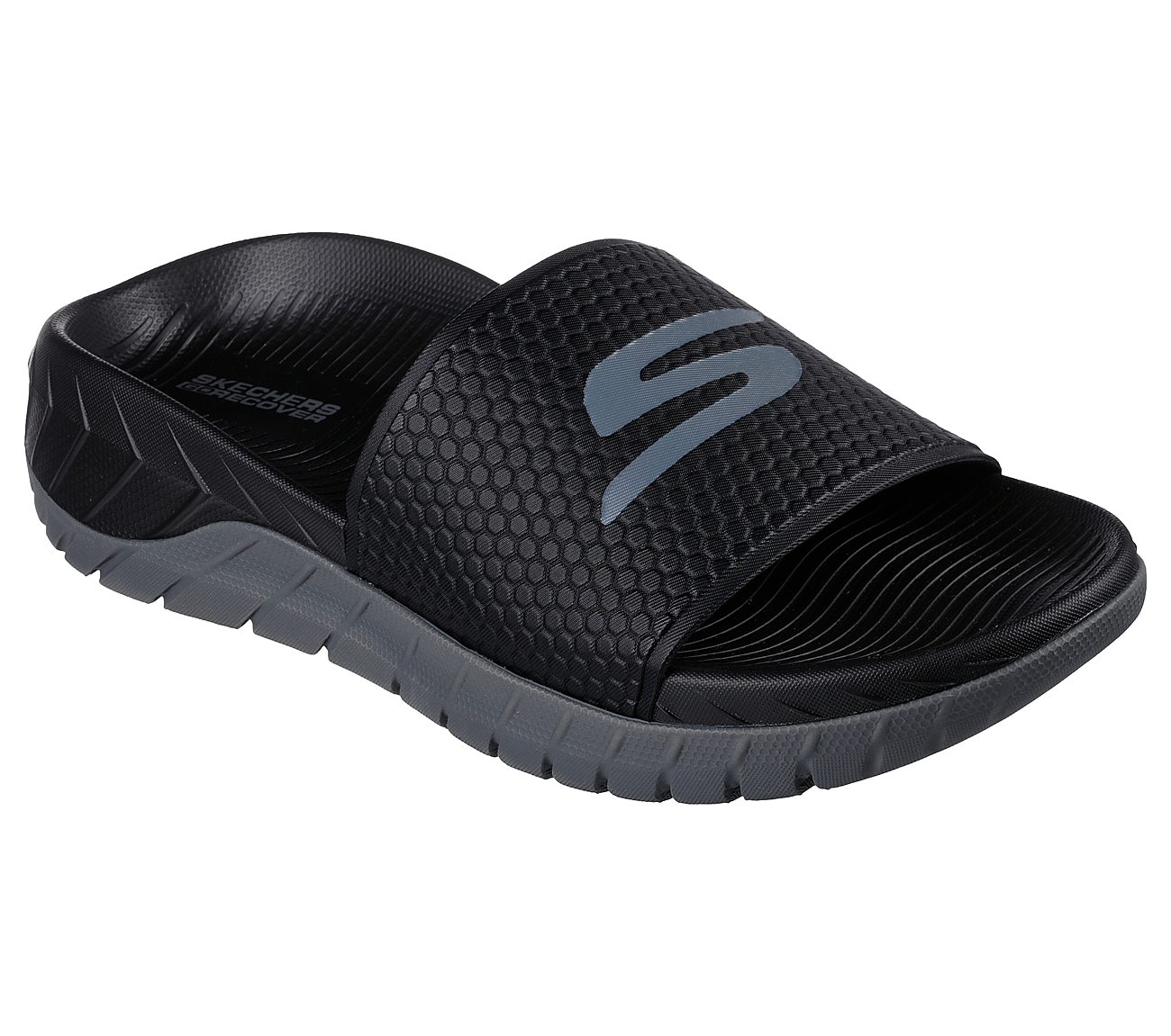 GO RECOVER SANDAL, BLACK/CHARCOAL Footwear Right View
