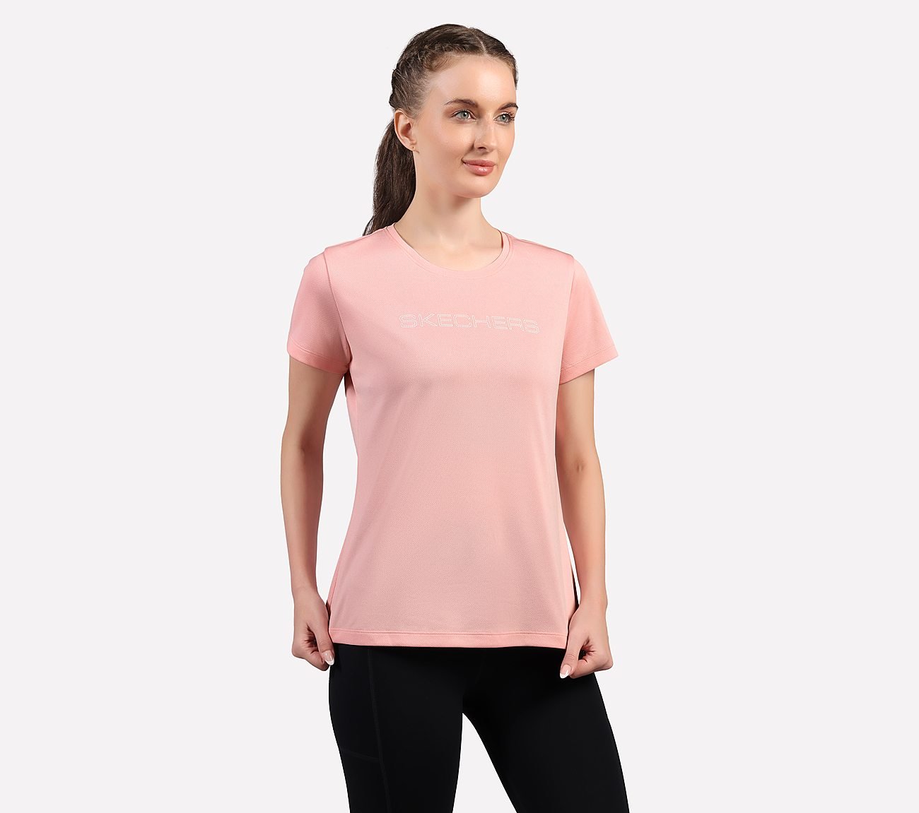 ROUND NECK BRANDED T SHIRT, BLACK/WHITE/GRY Apparels Bottom View