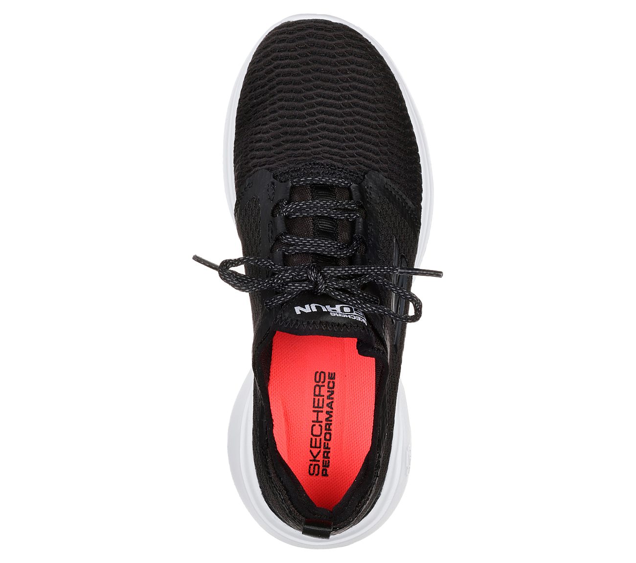 GO RUN FAST -, BLACK/WHITE Footwear Top View