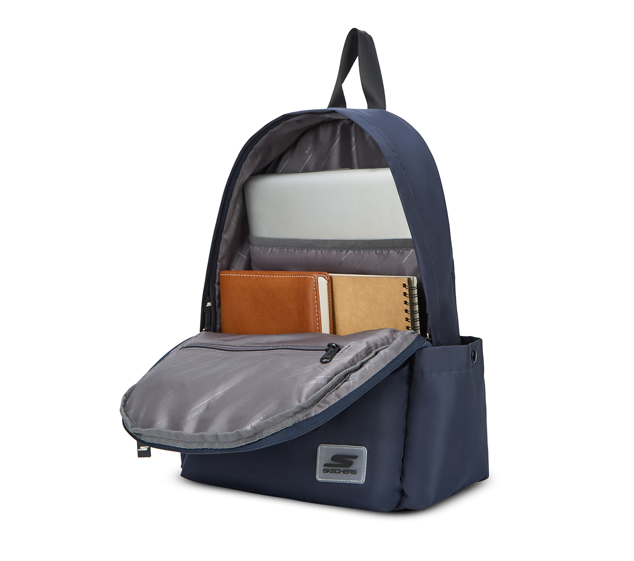 MICRO POLYESTER SINGLE COMPARTMENT & COIN POUCH BACKPACK, DARK NAVY