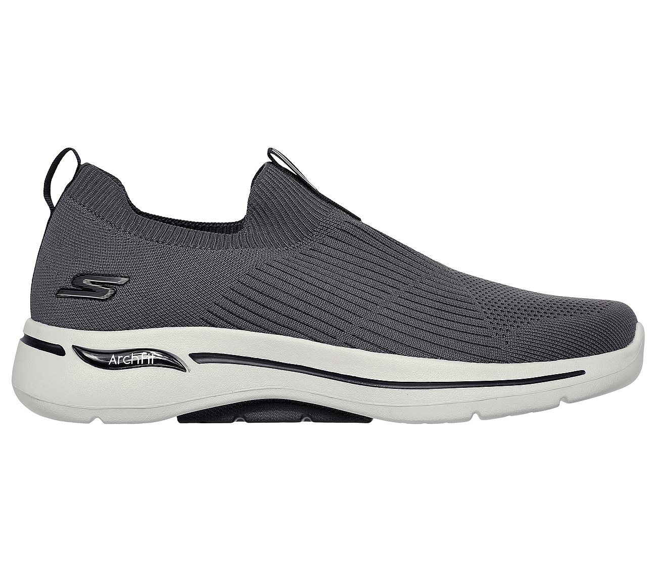 Skechers Charcoal/Black Go Walk Arch Fit Iconic Mens Walking Shoes ...
