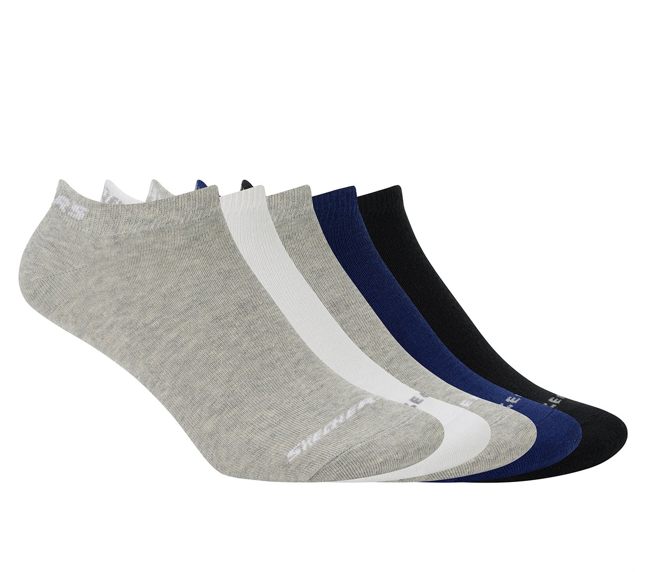 5PK MENS NON TERRY LOW CUT, BLACK/WHITE/GRY