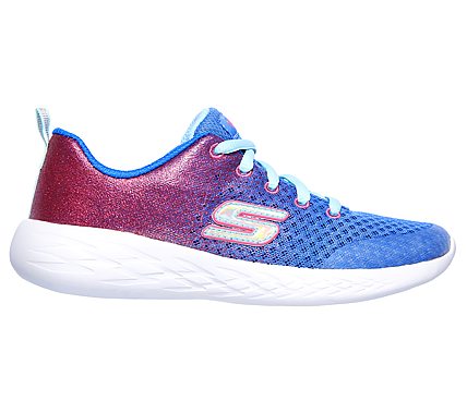 GO RUN 600-SPARKLE SPEED, BLUE/NEON PINK Footwear Right View