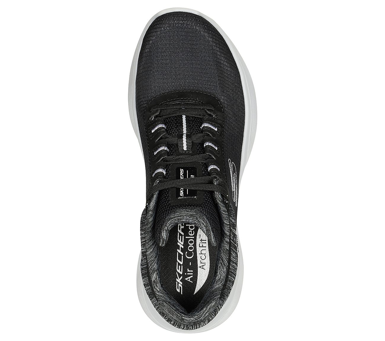 ARCH FIT INFINITY, BLACK/WHITE Footwear Top View