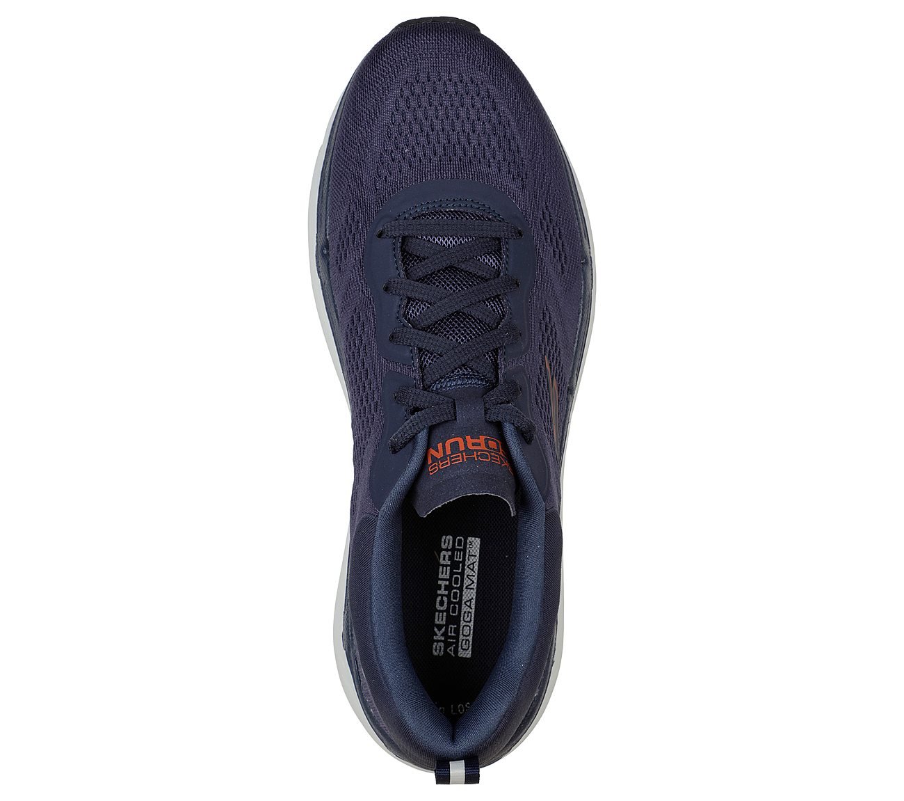 MAX CUSHIONING PREMIER -PERSP, NAVY/ORANGE Footwear Top View