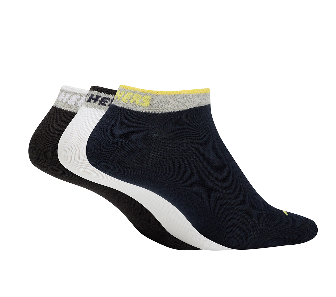 3PK MENS NON TERRY LOW CUT, WHITE/BLACK/BLUE