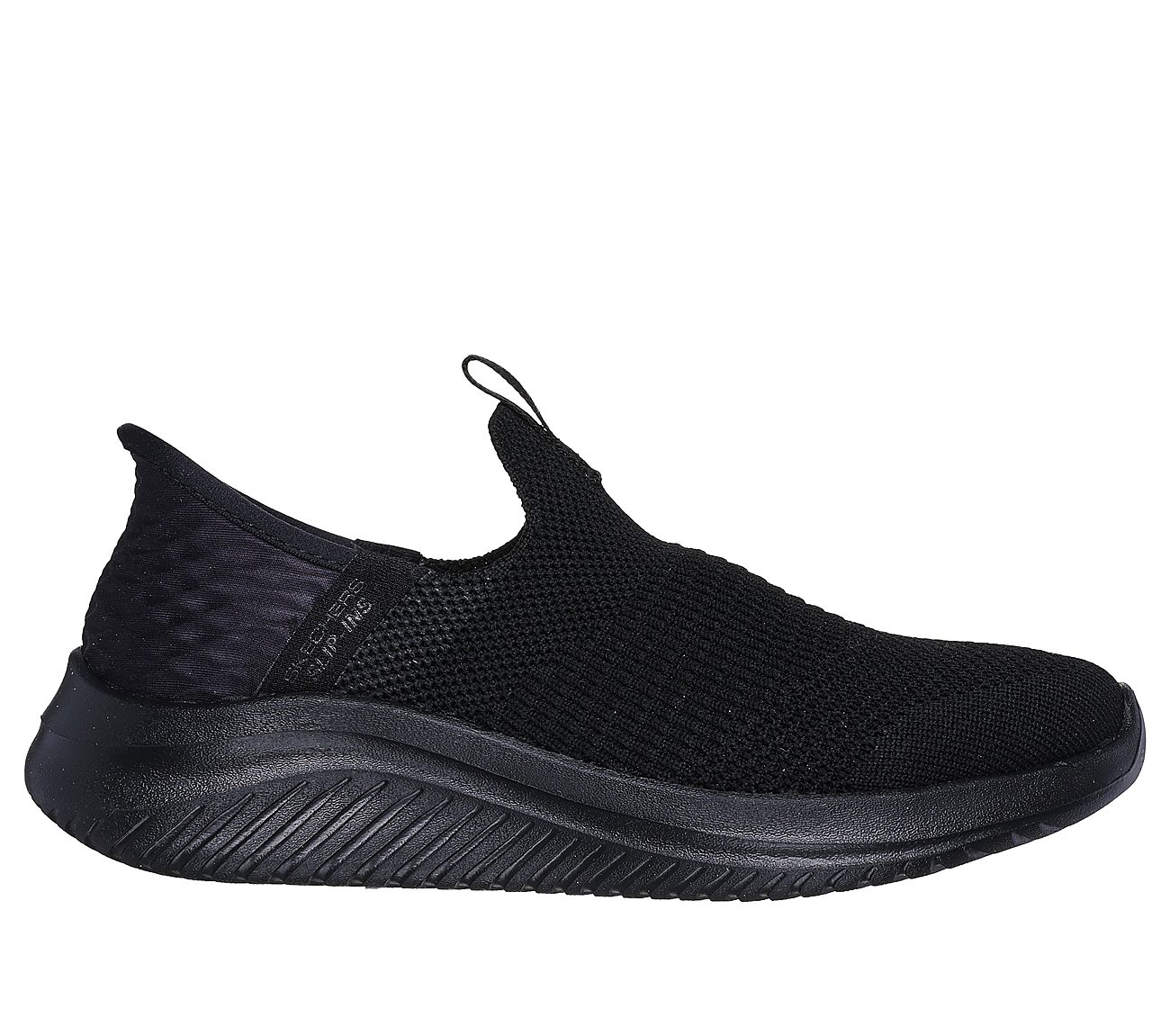 SKECHERS SLIP-INS: ULTRA FLEX 3.0 - SMOOTH STEP, BLACK Footwear Lateral View