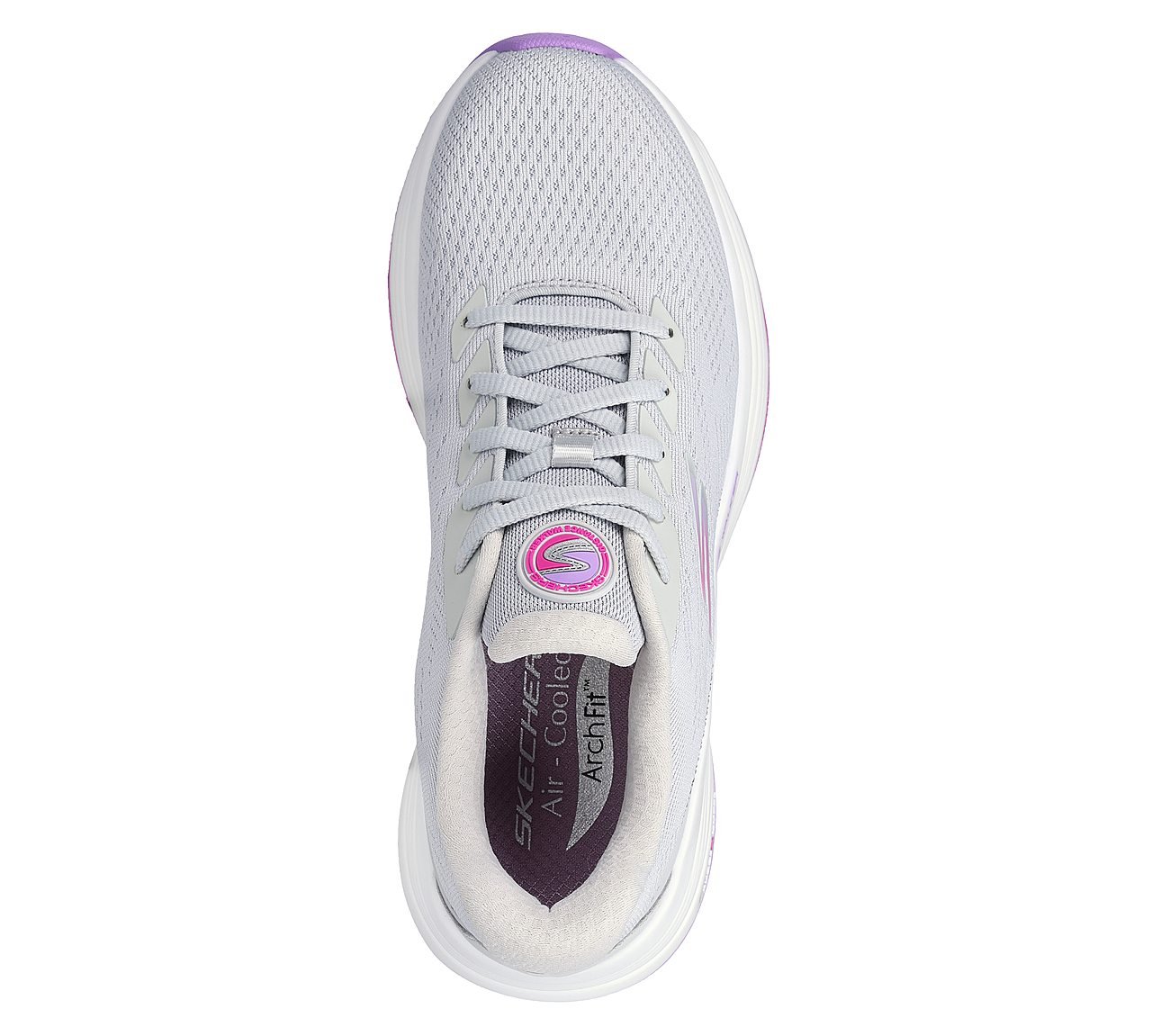 GO WALK DISTANCE WALKER, GREY/LAVENDER Footwear Top View