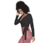 GODRI SERENE WRAP TOP, BBBBLACK
