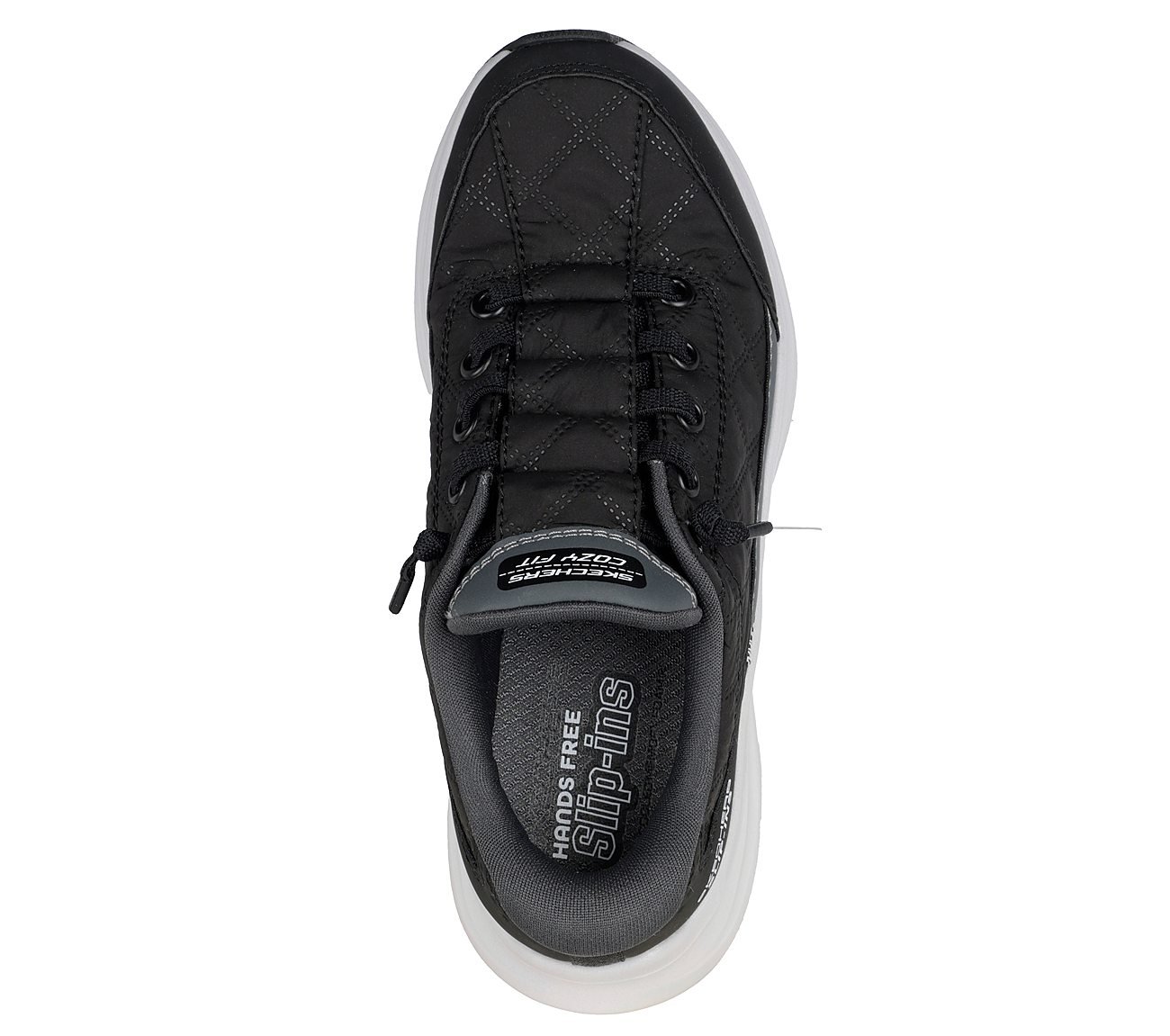 CONTOUR FOAM - COZY FIT, BLACK/WHITE Footwear Top View