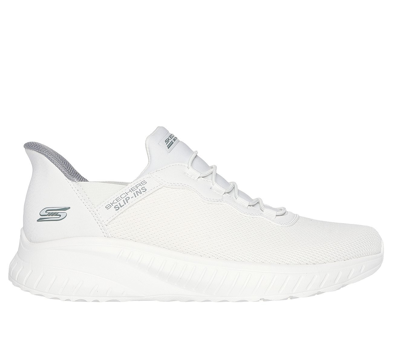 SKECHERS SLIP-INS: BOBS SPORT SQUAD CHAOS- Daily Hype, OFF WHITE Footwear Lateral View