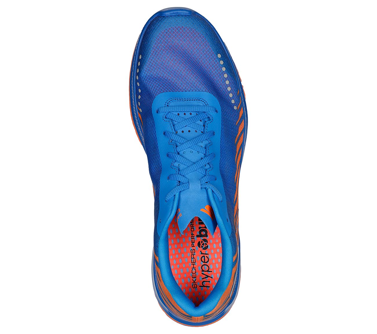 GO RUN RAZOR EXCESS, BLUE/ORANGE Footwear Top View