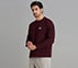 OVERSIZED CONTRAST FLATLOCK TEE, BURGUNDY/PINK