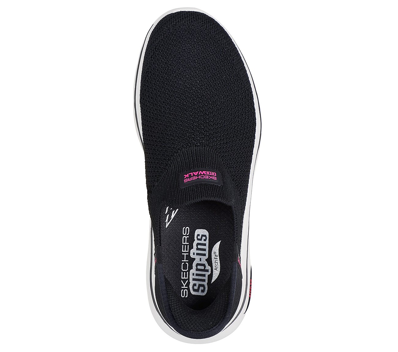 GO WALK ARCH FIT 2.0 - VAL, BLACK/HOT PINK Footwear Top View