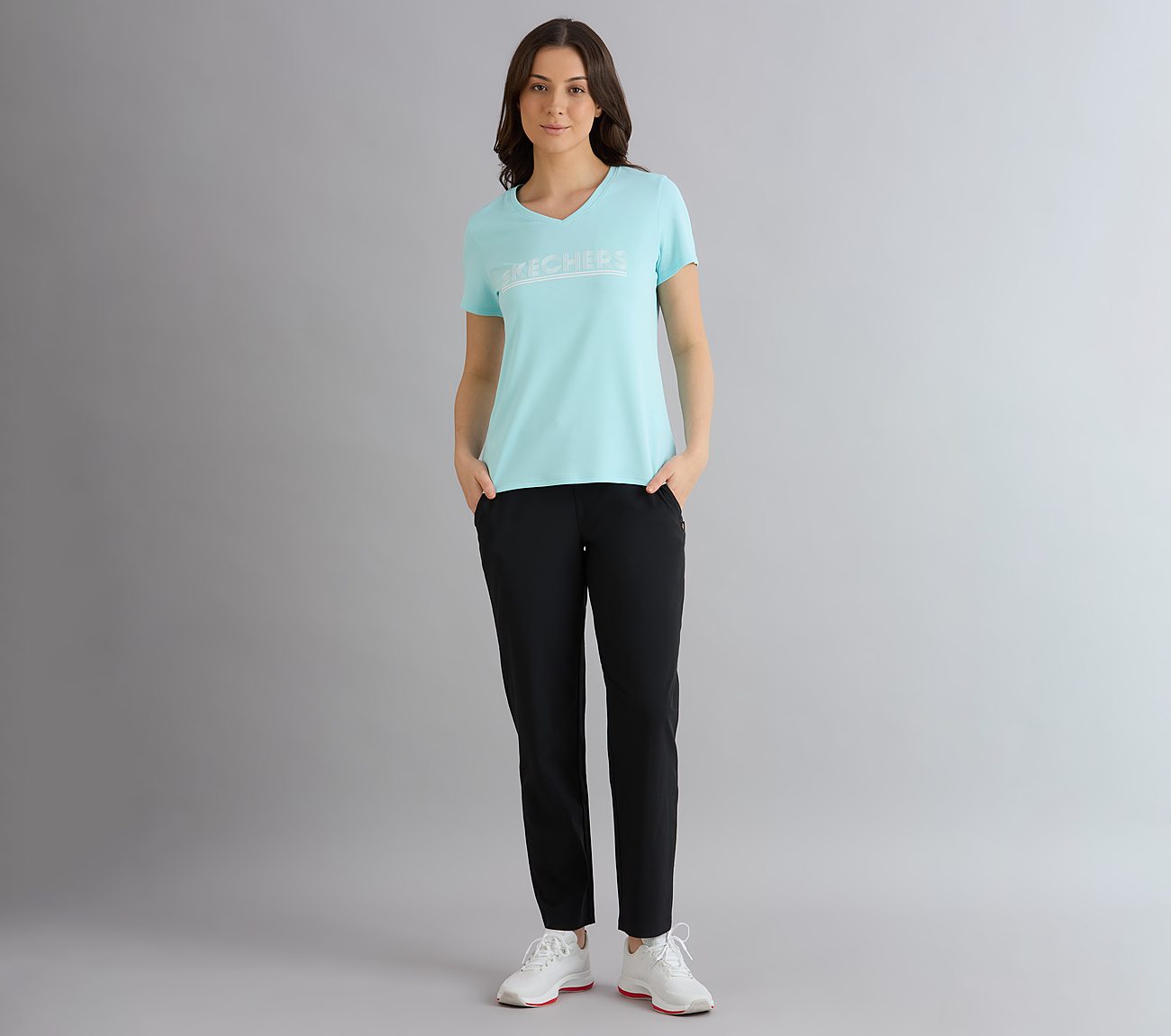 BASIC PERFROMANCE TUNIC T-SHIRT, BLUE/MINT Apparel Right View