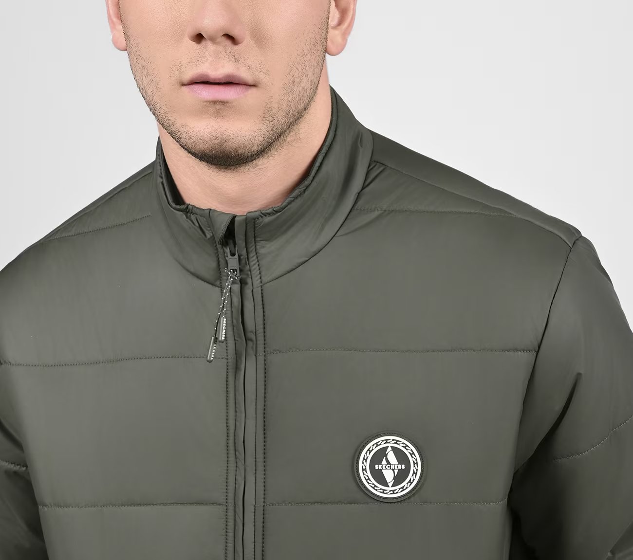 PUFFER FZ JACKET, CHOCOLATE/GREEN Apparels Right View