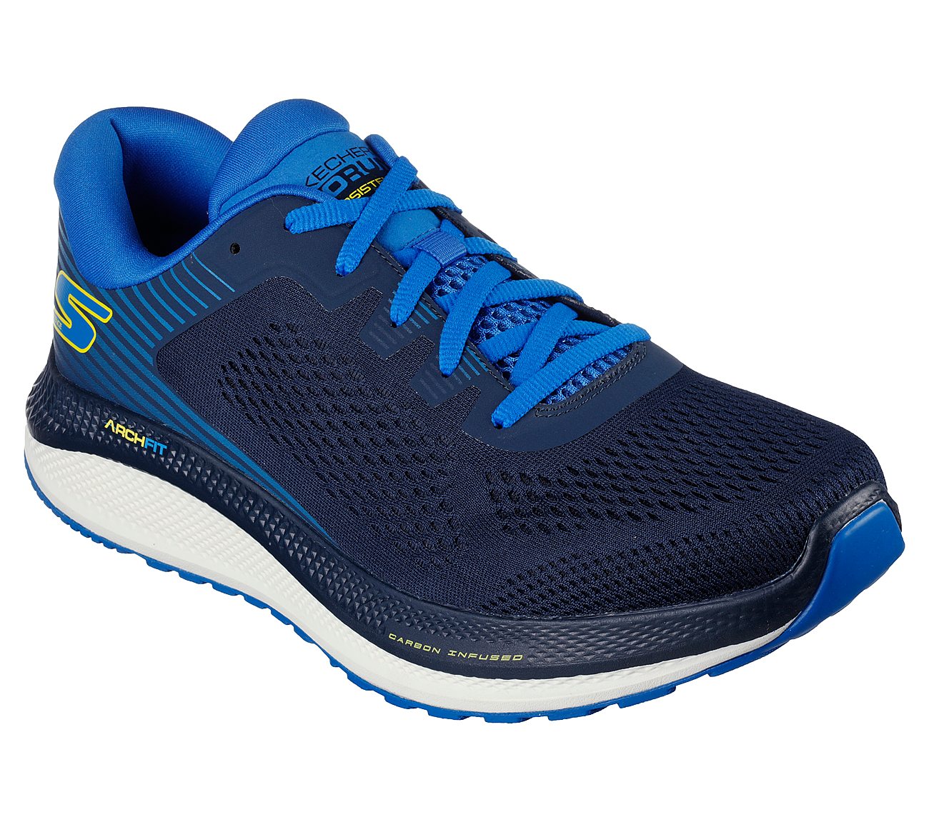 GO RUN PERSISTENCE, BLUE/YELLOW Footwear Right View