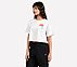 DROP SHOULDER BADGE T-SHIRT, WHITE Apparels Top View