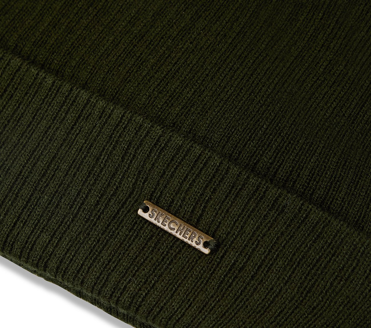 SKECHERS UNISEX SOLID BEANIE, OLIVE