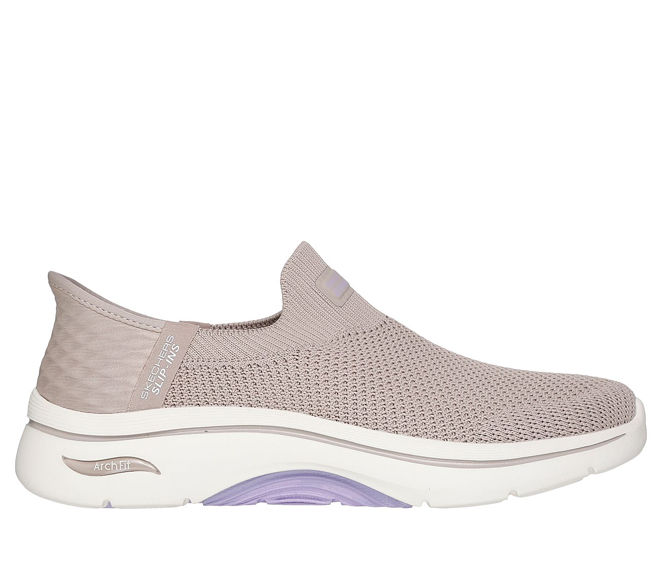 GO WALK ARCH FIT 2.0 - VAL, TAUPE/LAVENDER Footwear Lateral View