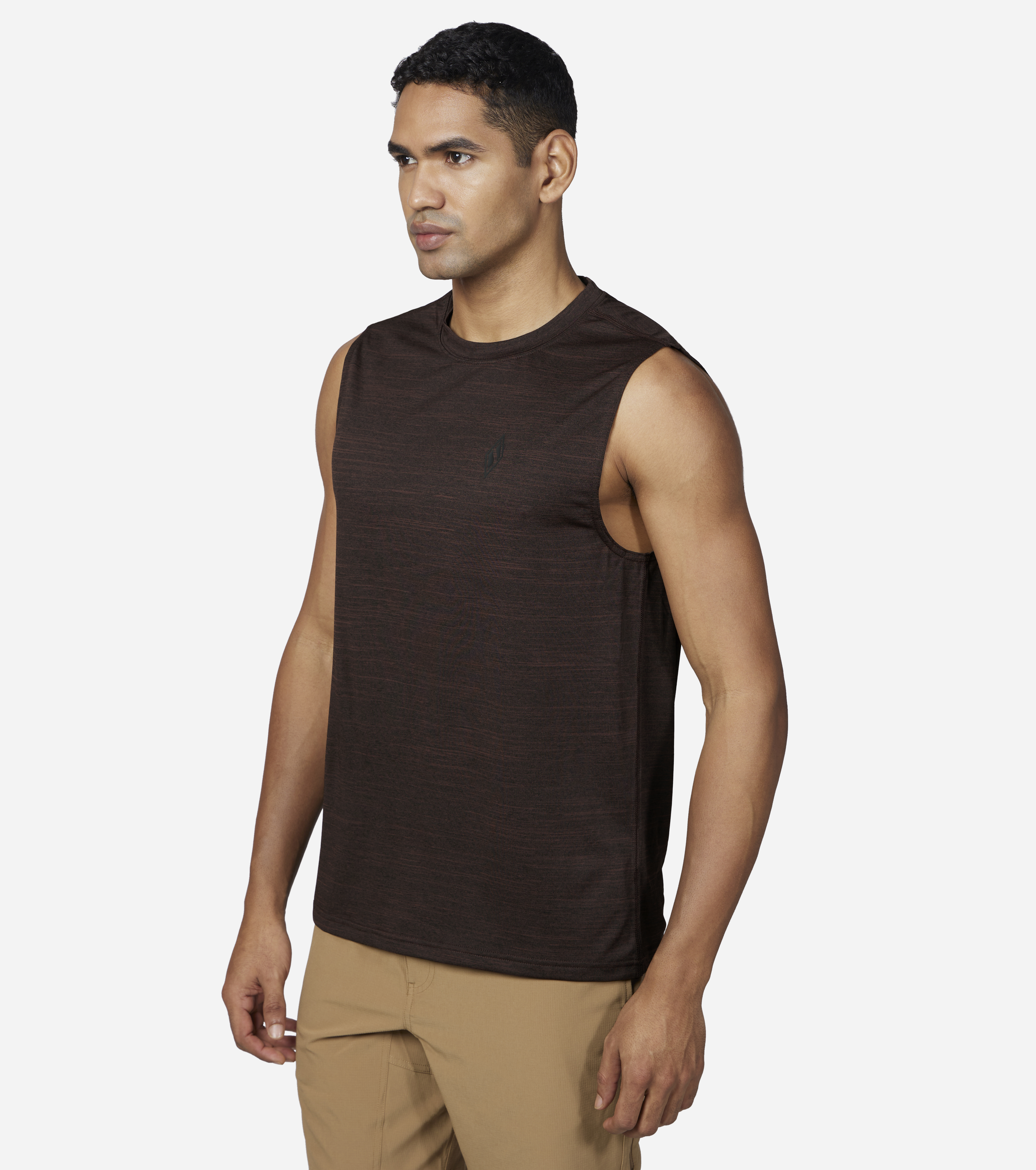 ON THE ROAD MUSCLE TANK, BURGUNDY Apparels Top View