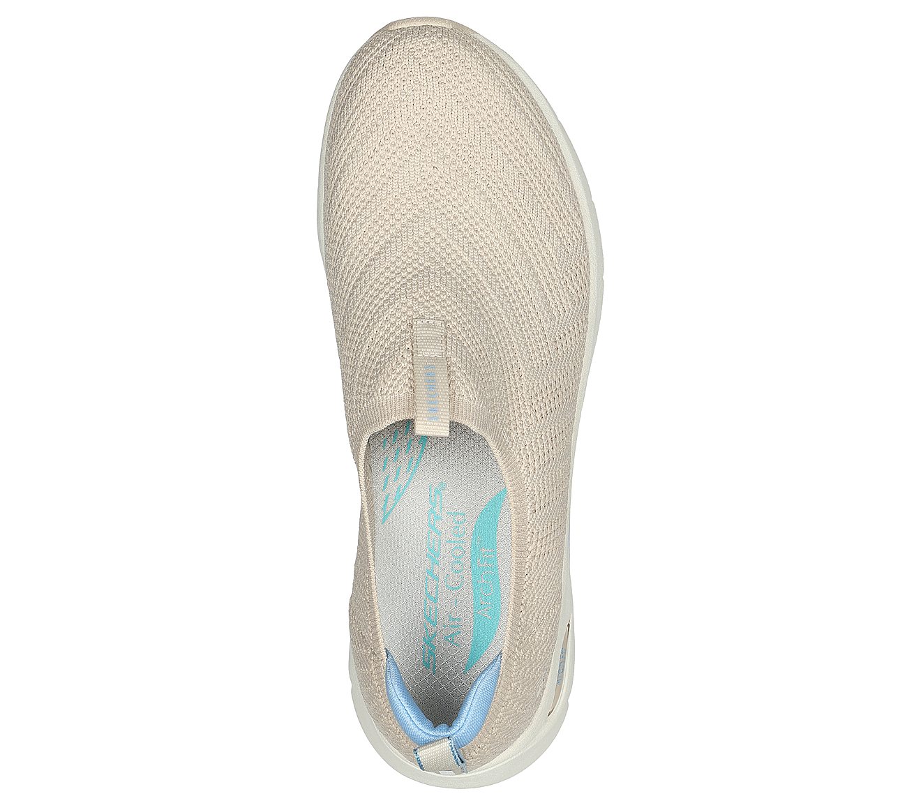 SKECH-AIR ARCH FIT - TOP PICK, NATURAL/BLUE Footwear Top View