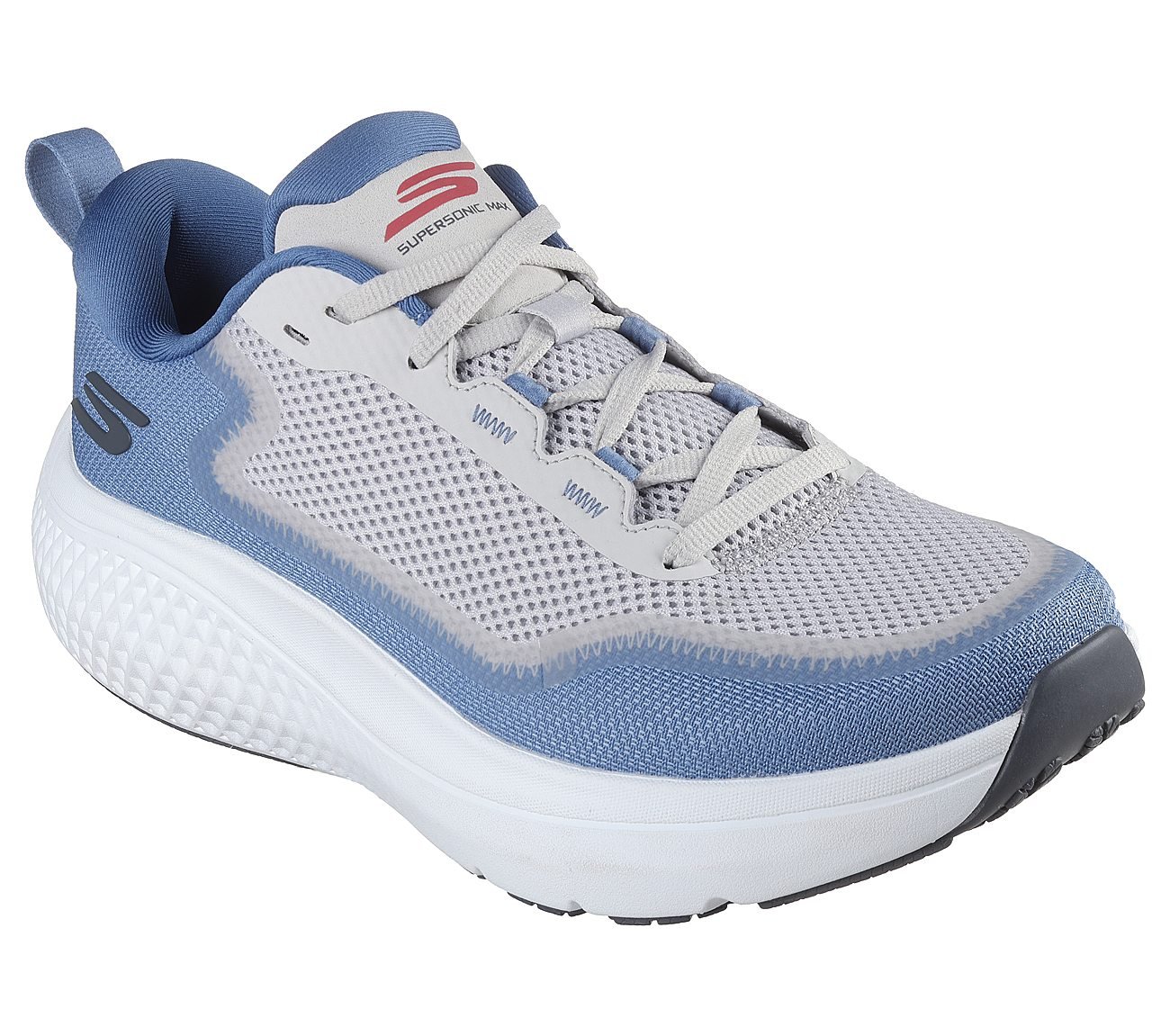 GO RUN SUPERSONIC MAX, BLUE Footwear Right View
