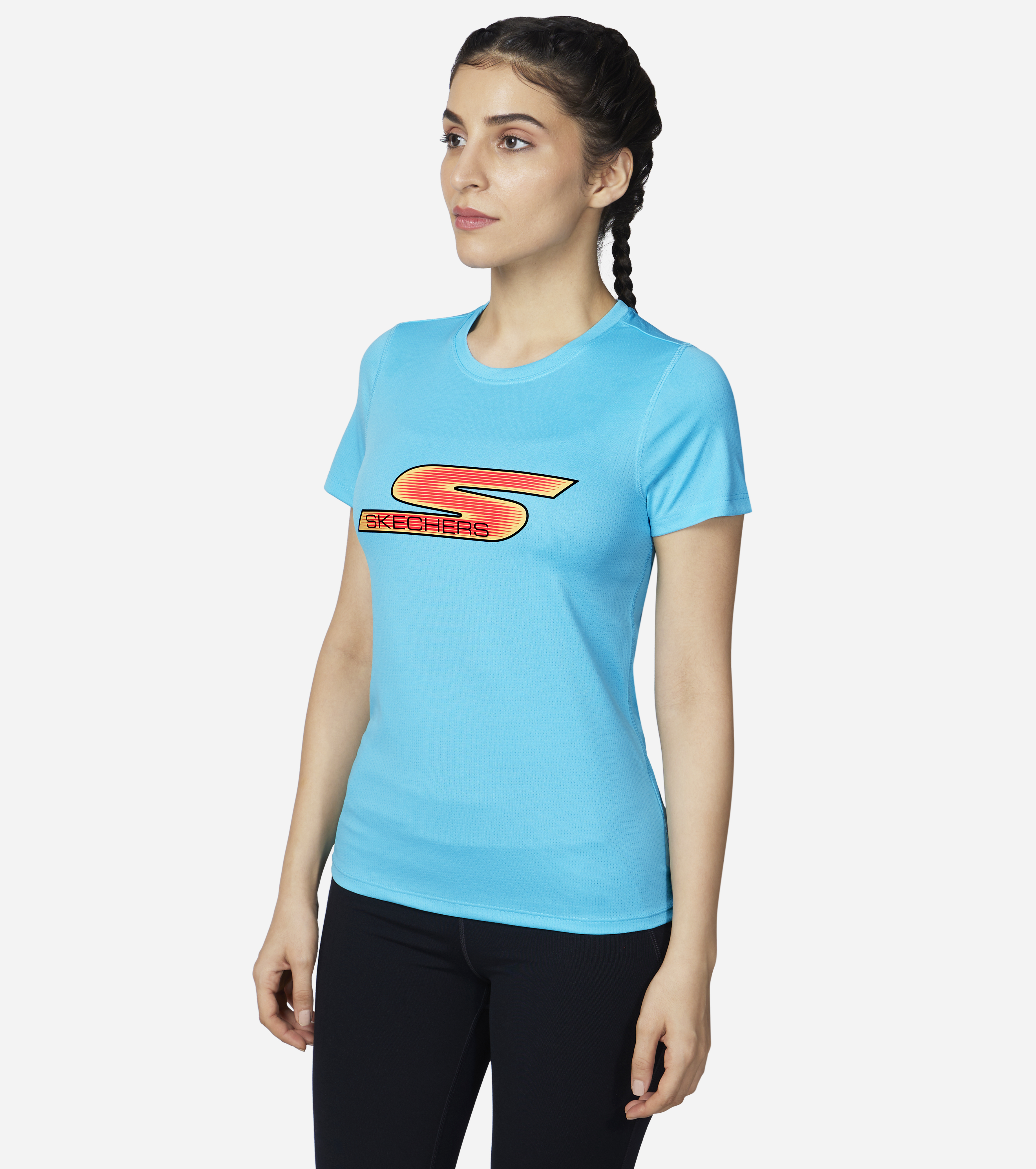 ELITE RACER T-SHIRT, LIGHT BLUE/TURQUOISE Apparels Top View