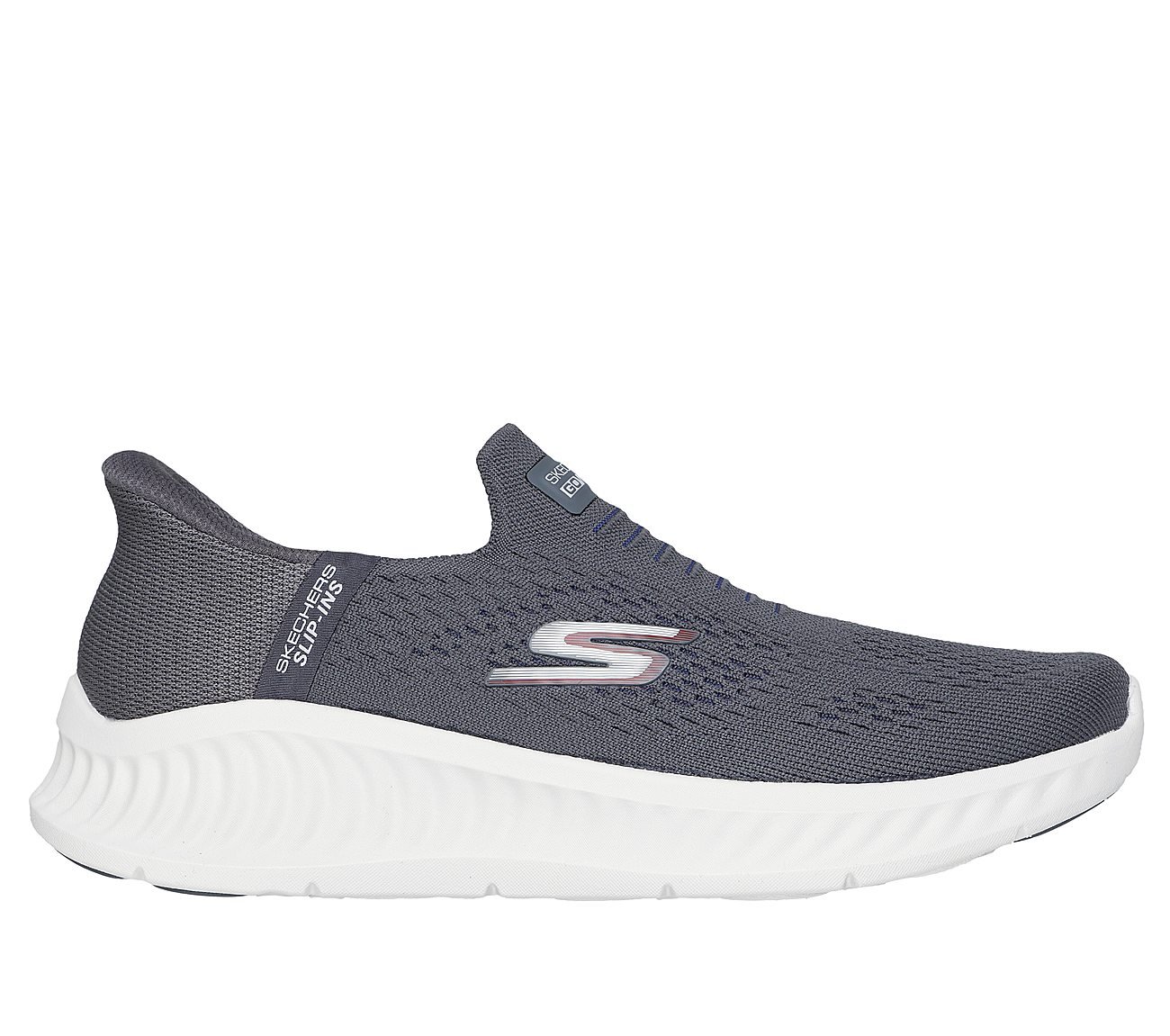 GO WALK NOW - SAUNTERED, CCHARCOAL Footwear Lateral View