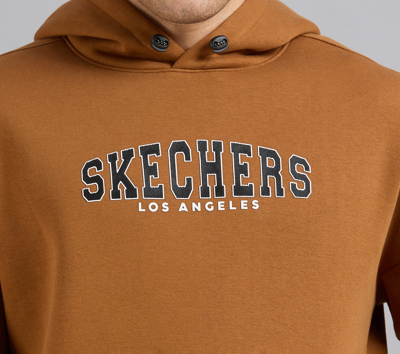 LOS ANGELES HONEYCOMB HOODIE, CHARCOAL/ORANGE Apparels Right View