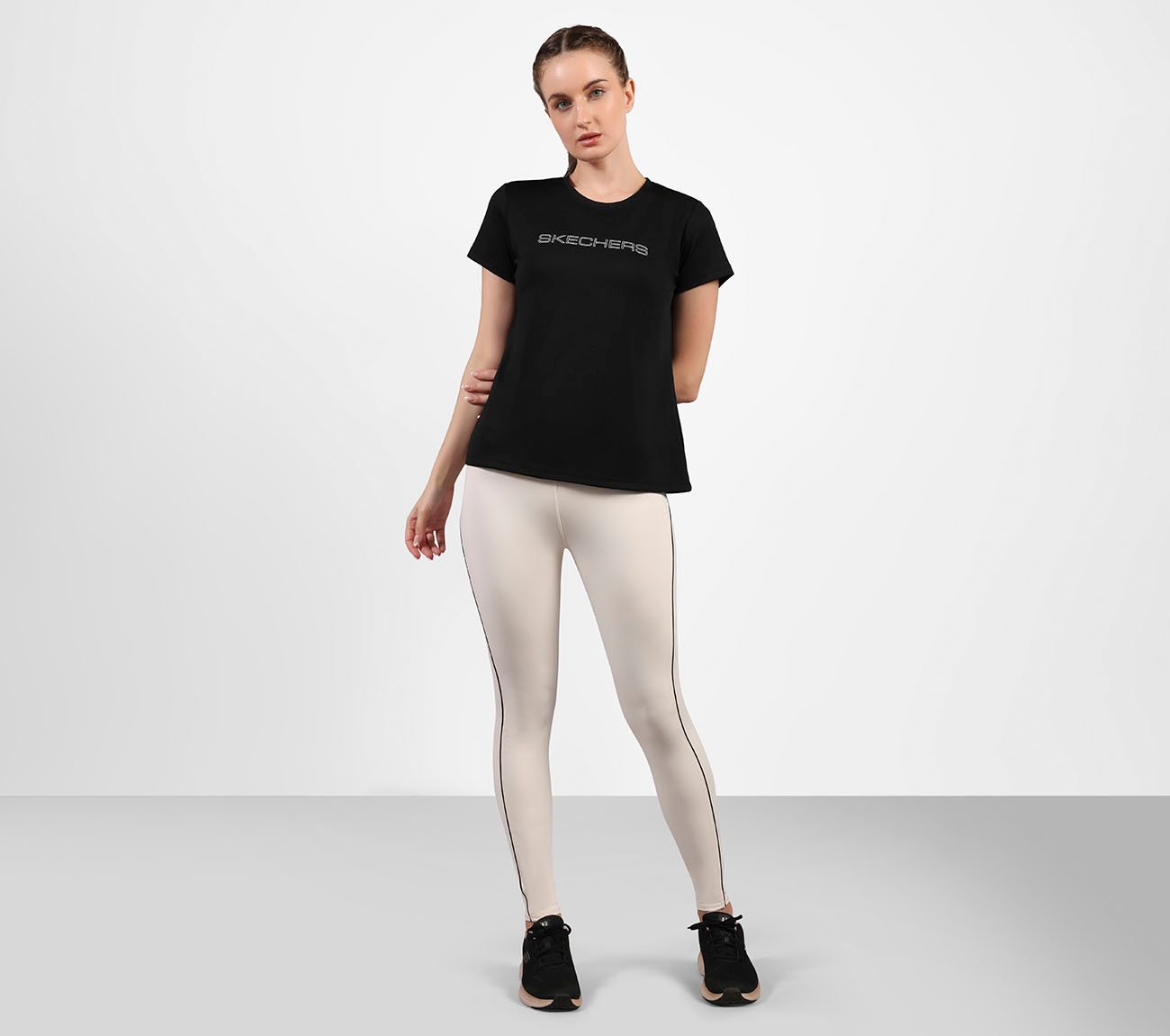 ROUND NECK BRANDED T SHIRT, BLACK Apparels Right View