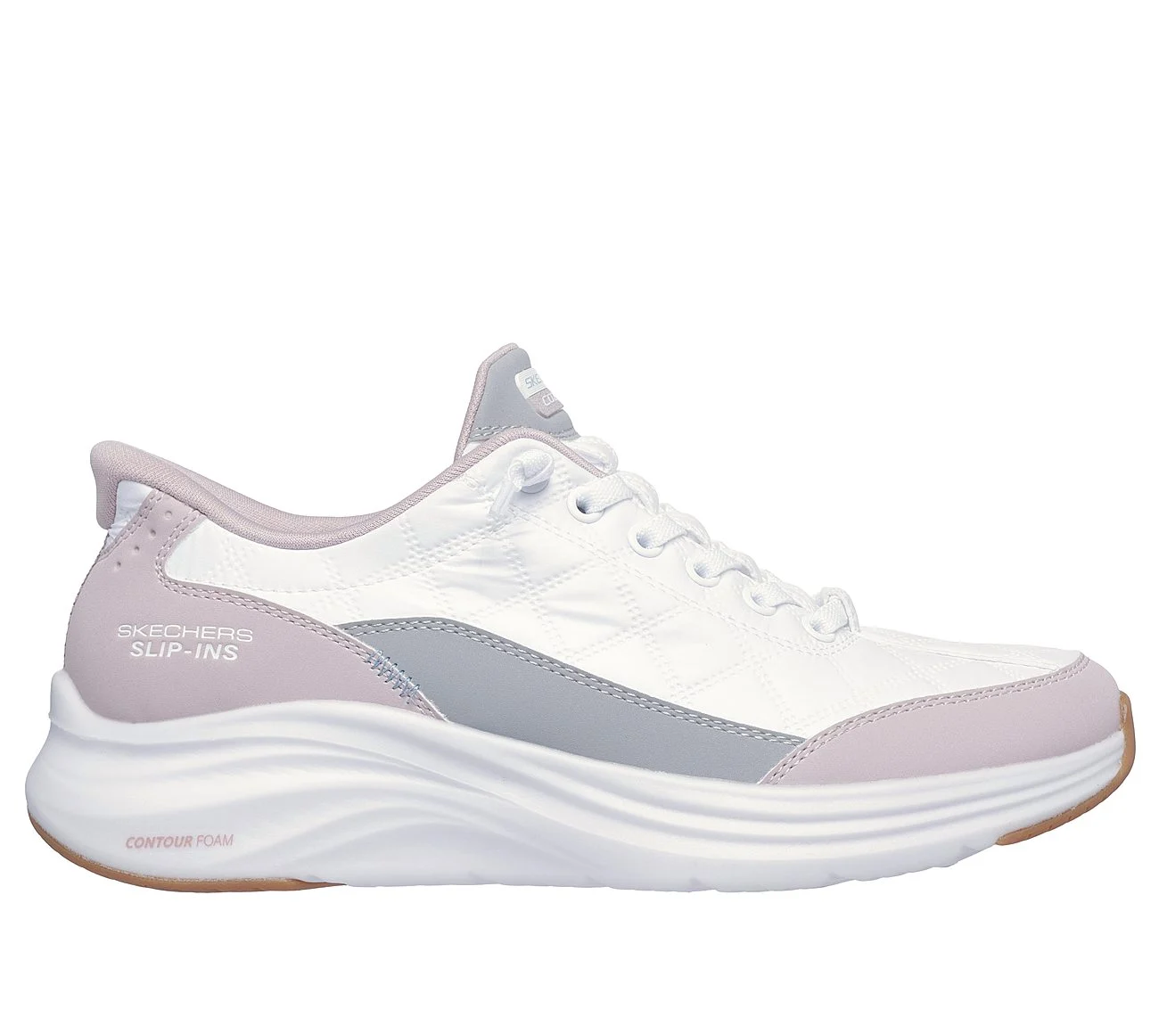 CONTOUR FOAM, WHITE/LAVENDER Footwear Lateral View