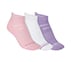 3 Pack WOMENS HALF TERRY ANKLE SOCKS, WHITE/PURPLE
