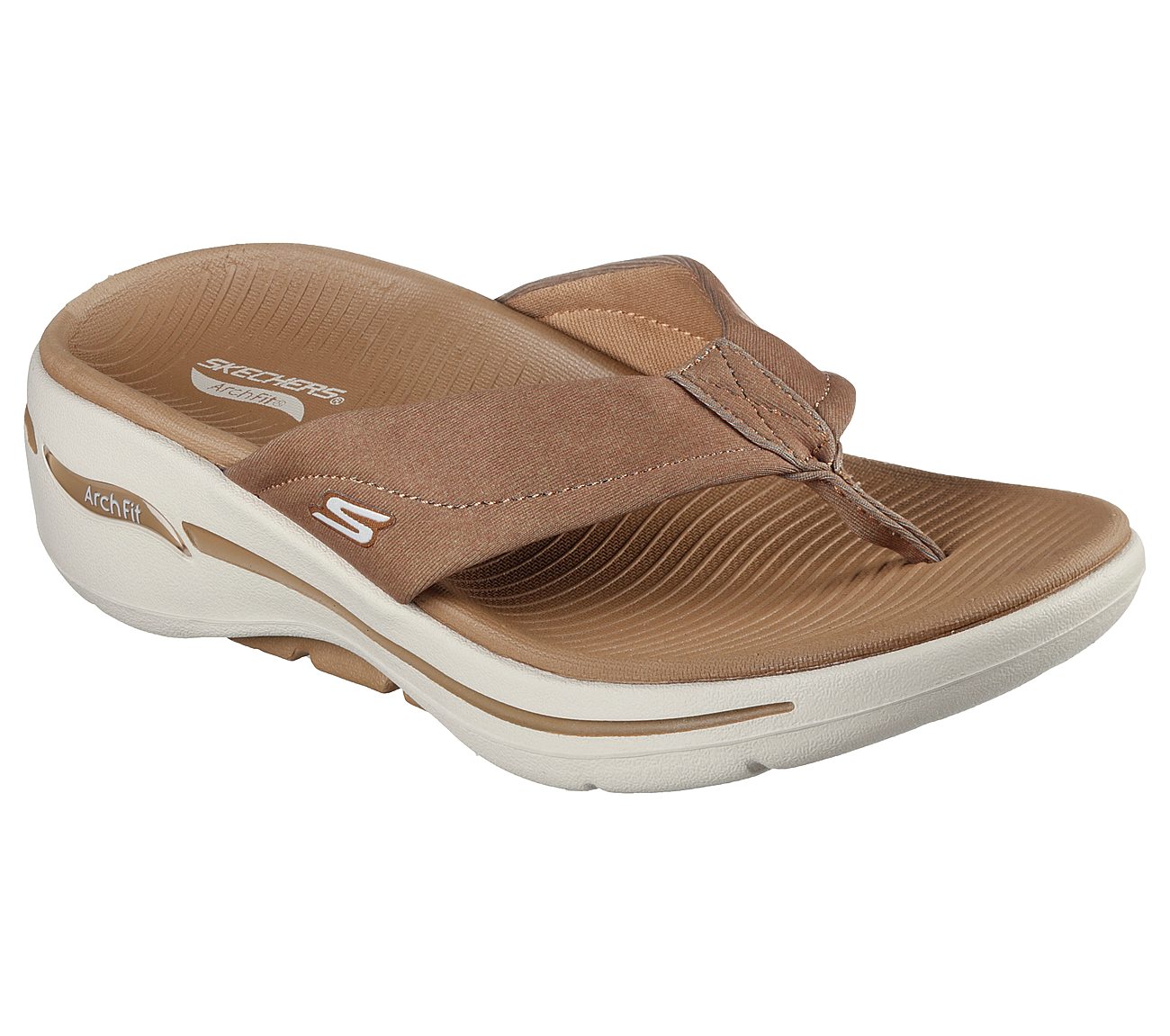 GO WALK ARCH FIT SANDAL - AST, TAN Footwear Lateral View