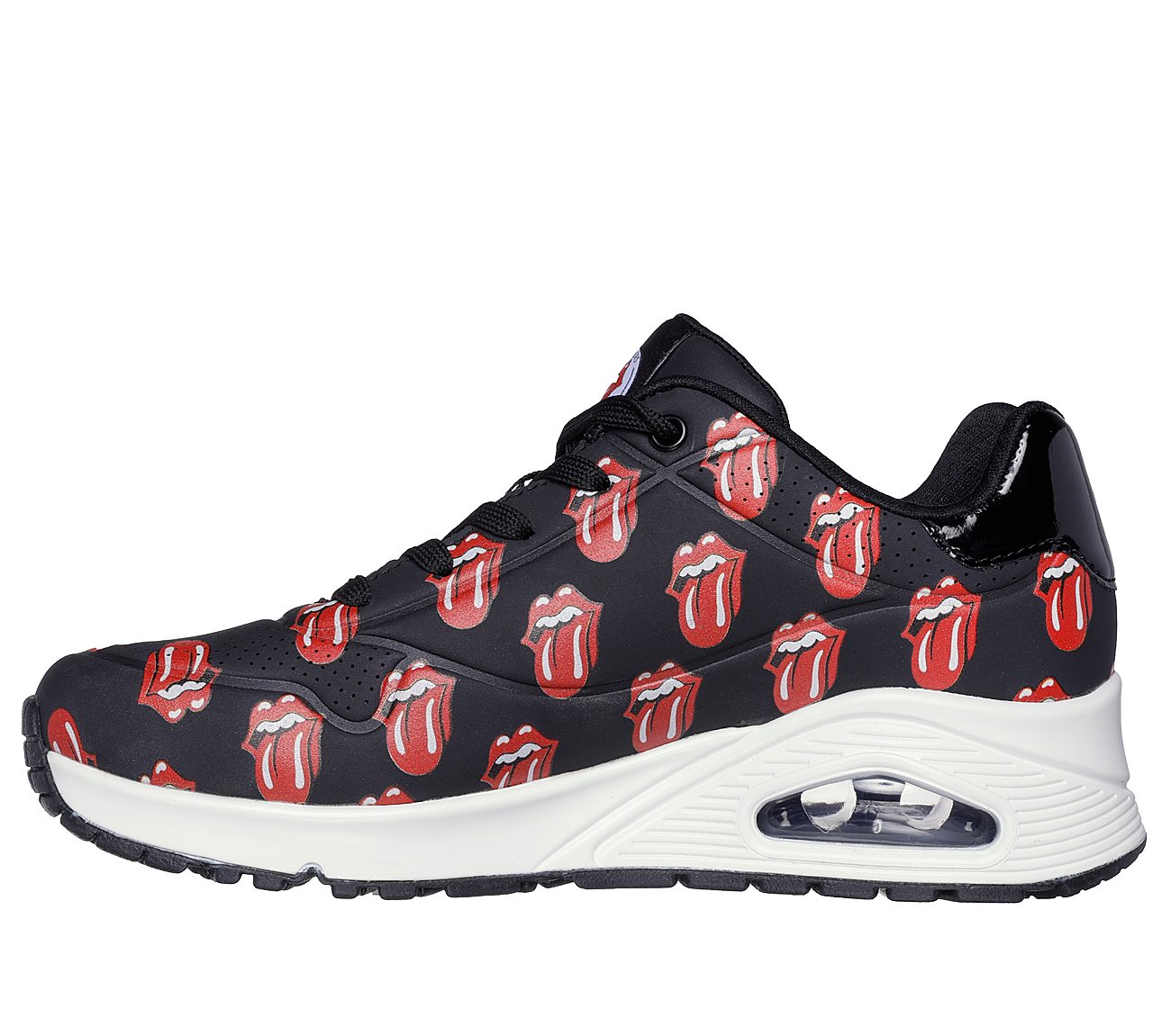 Rolling Stones: Uno - Say It Loud, BLACK/RED Footwear Left View