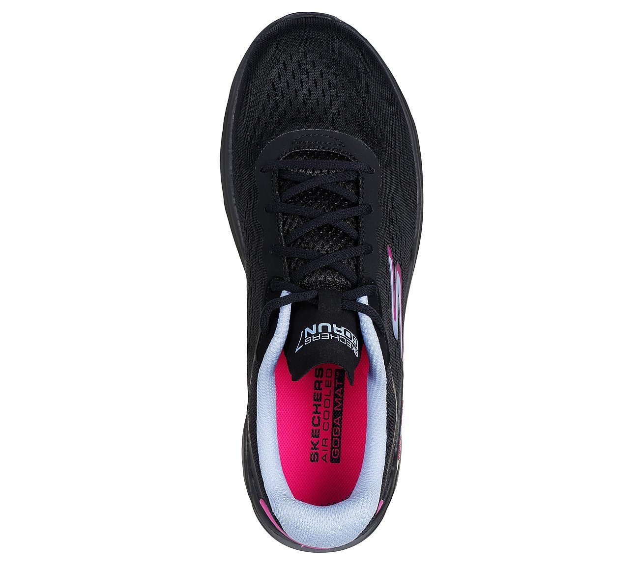 GO RUN 7.0 - ESCAPE, BLACK/BLUE/PINK Footwear Top View