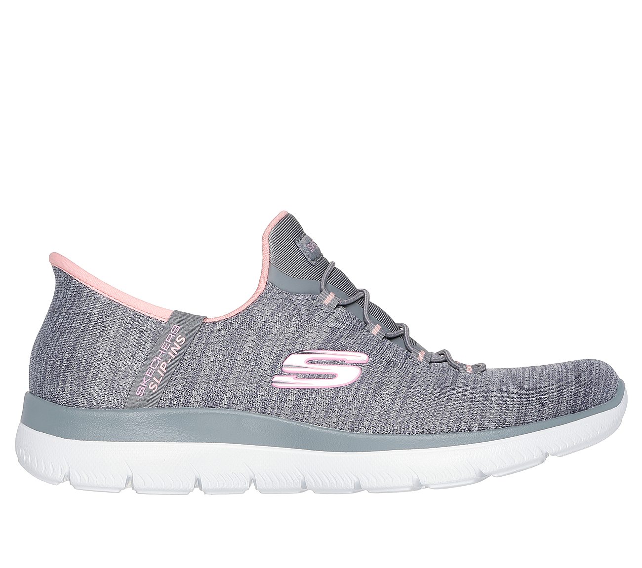 SUMMITS-EVERYDAY SET, GRAY/CORAL Footwear Lateral View