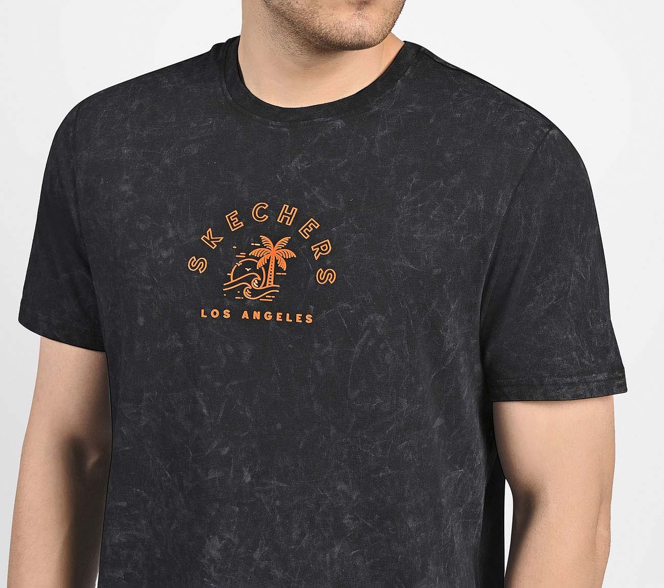 ACID WASH GRAPHIC T-SHIRT, BLACK Apparel Right View
