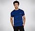 SS SKECHERS JACQUARD T-SHIRT, ROYAL/BLUE Apparel Left View