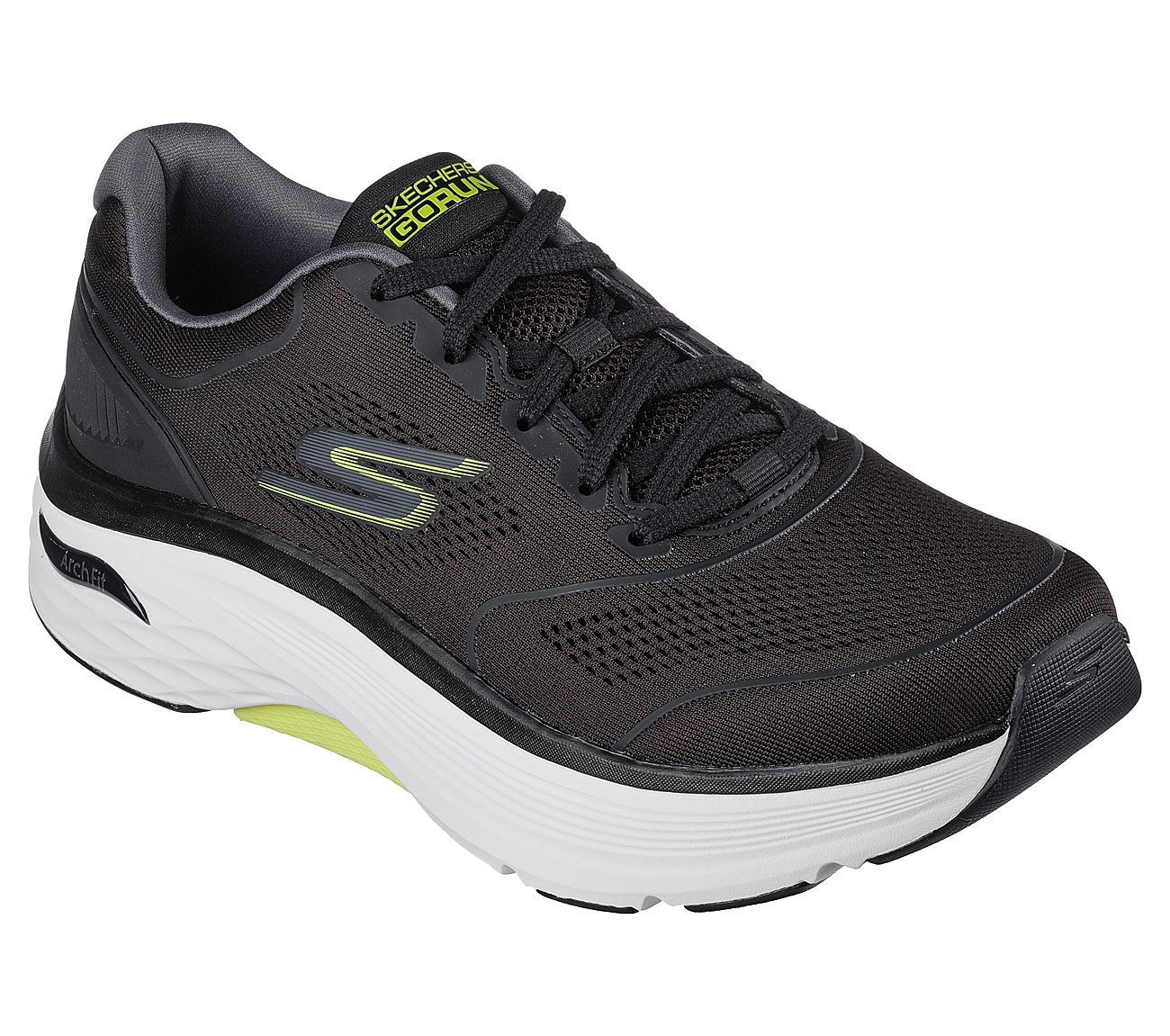 MAX CUSHIONING ARCH FIT - SWI, BLACK/LIME Footwear Right View