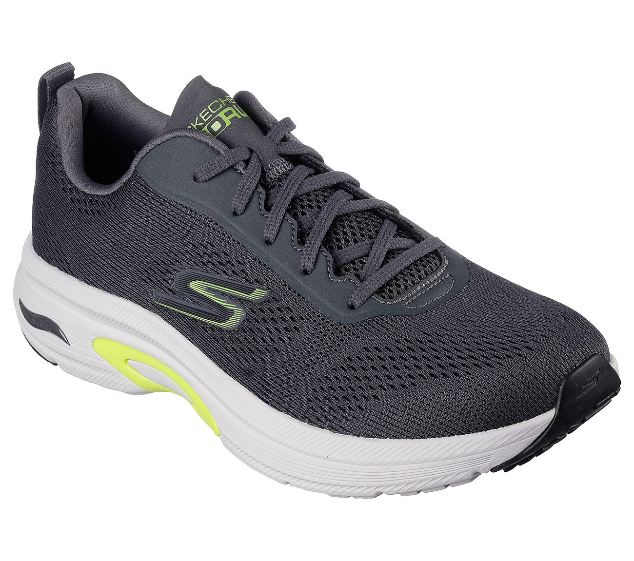 GO RUN ARCH FIT, CHARCOAL/BLACK Footwear Lateral View