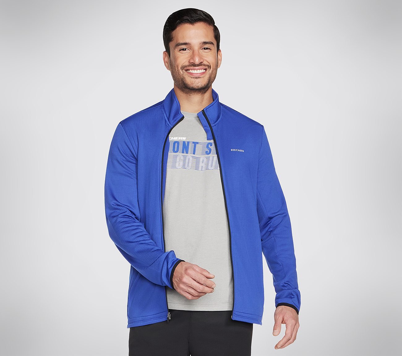 SKECH KNITS ULTRA GO THERMAL, GUN METAL/ROYAL Apparels Lateral View