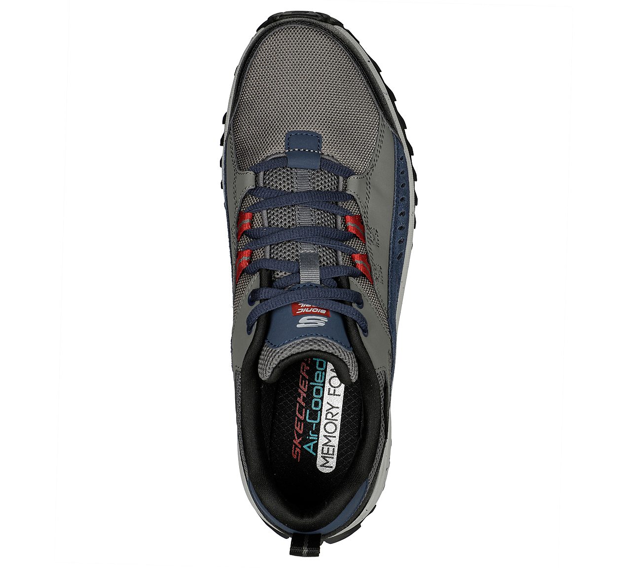 SKECHERS BIONIC TRAIL - ROAD, NAVY/GREY Footwear Top View