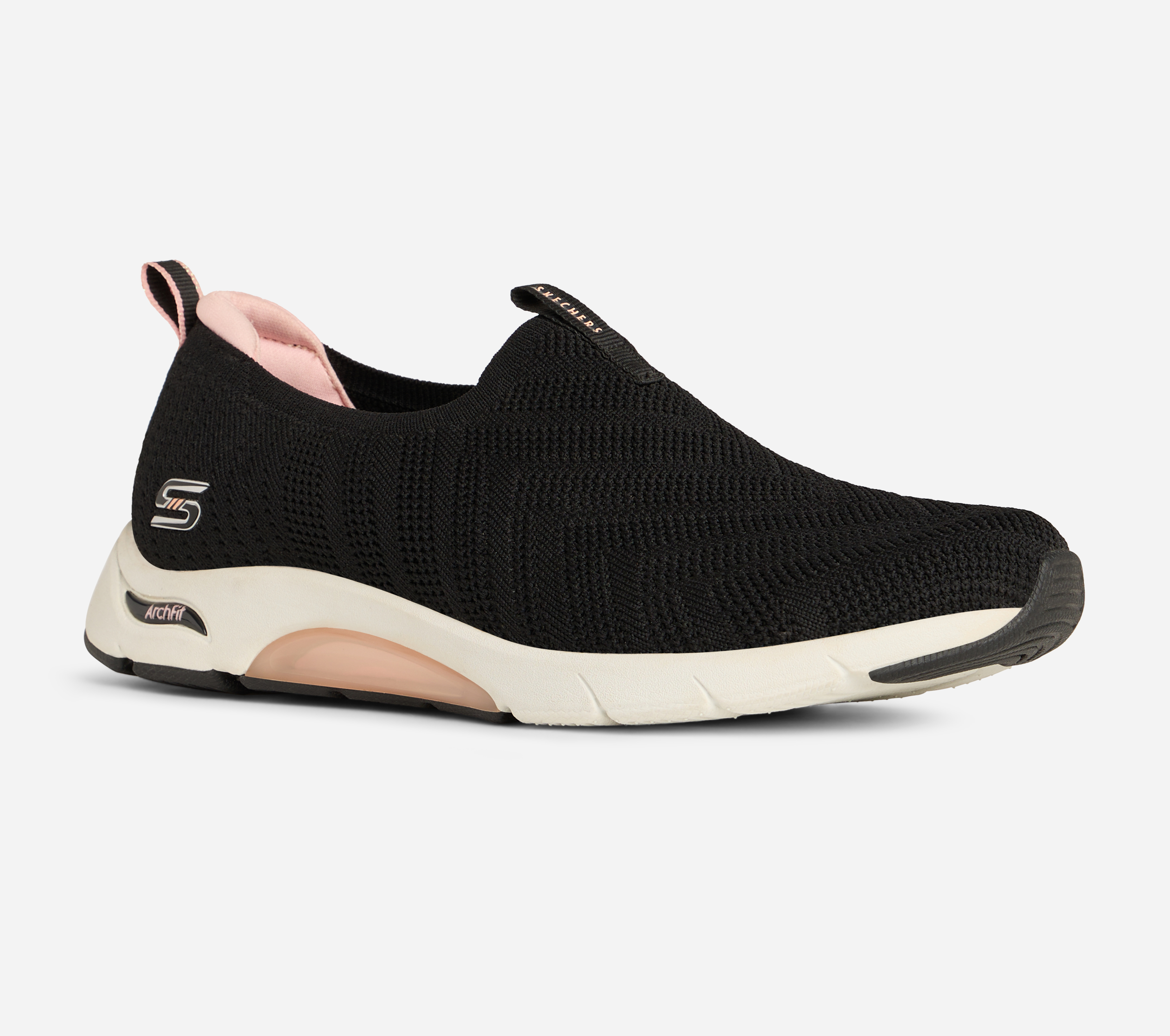 SKECH-AIR ARCH FIT - TOP PICK, BLACK/LIGHT PINK Footwear Right View
